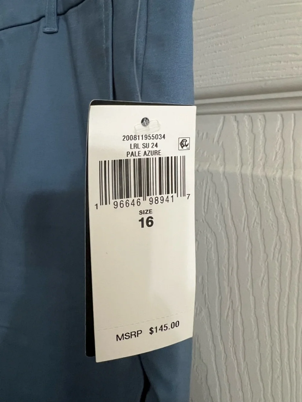 Lauren Ralph Lauren Pale Azure Blue Skinny Pants Size 16 - Picture 5 of 7